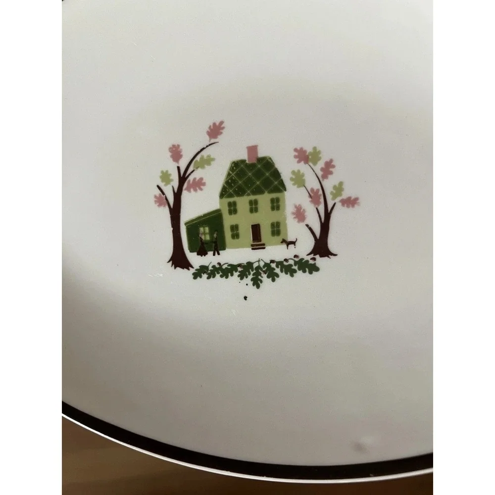 Vintage Edwin M Knowles Oval Platter Colonial House Cottagecore Grandmillennial